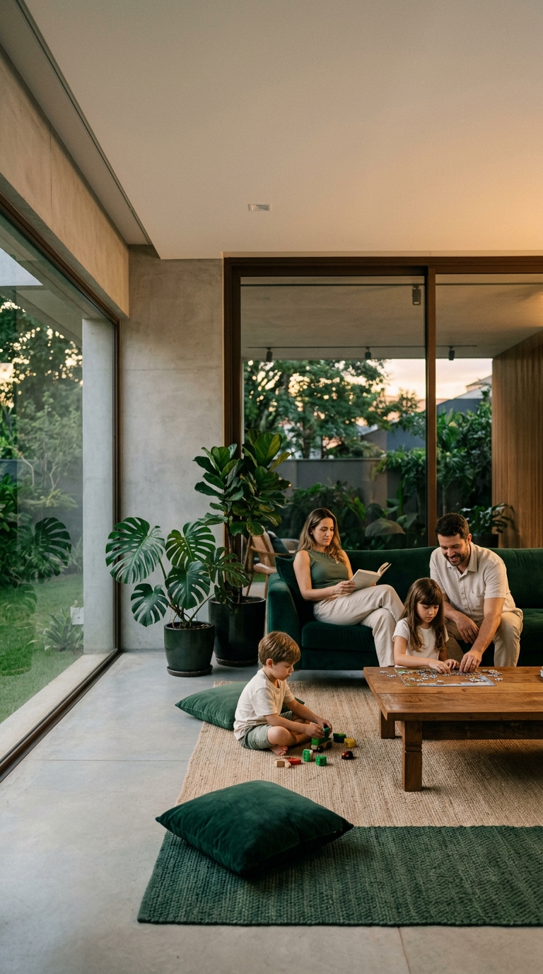 Ambiente residencial protegido e tranquilo